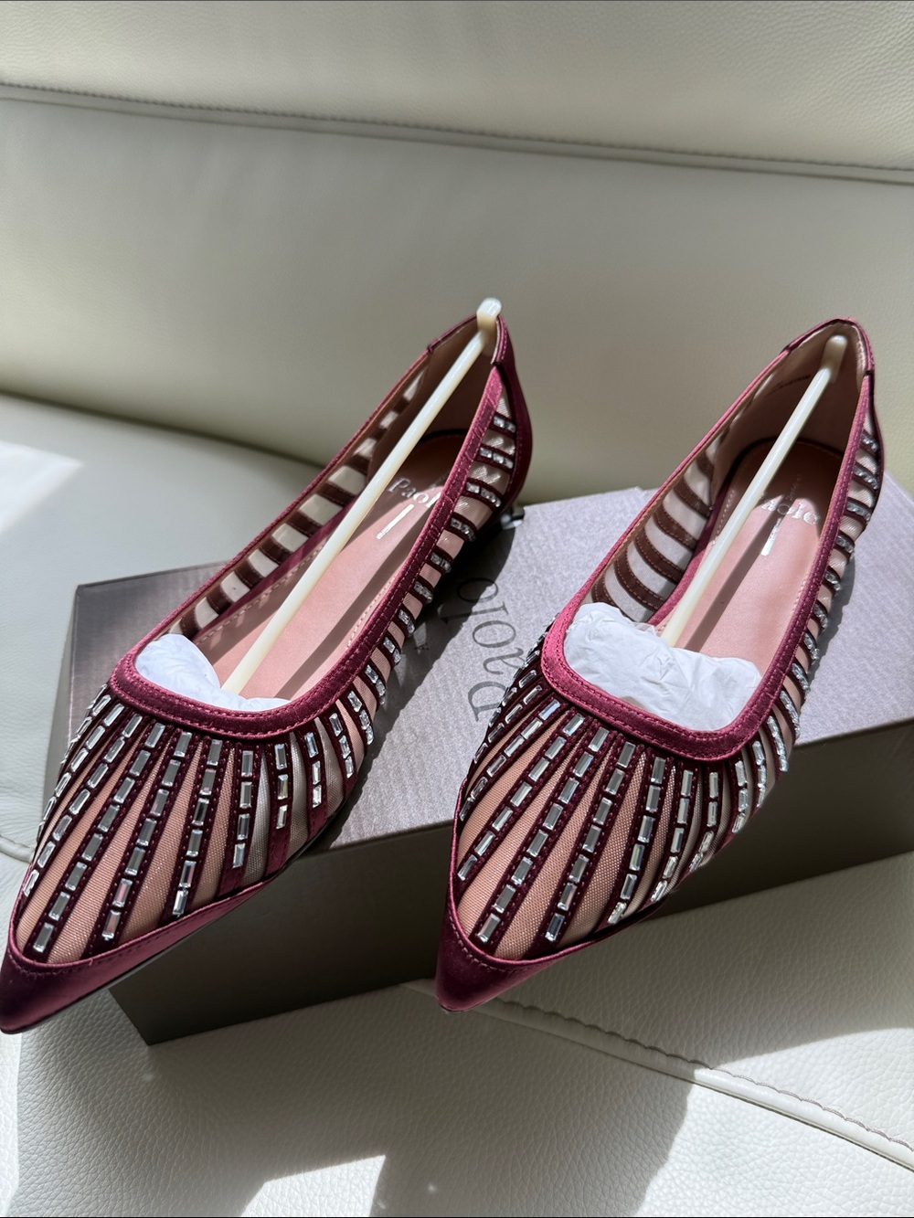 Linea Paolo Noelle-L Beaded Mesh Flats